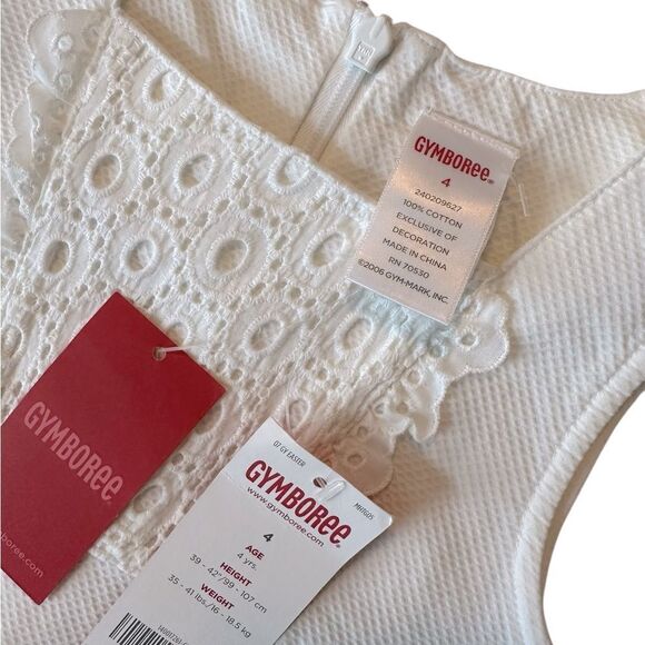 NWT Gymboree Vintage Easter Sleeveless Top White Embroidered Roses Girls Size 4 - Picture 5 of 6